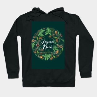 Forest Life Wreath Christmas Card Hoodie